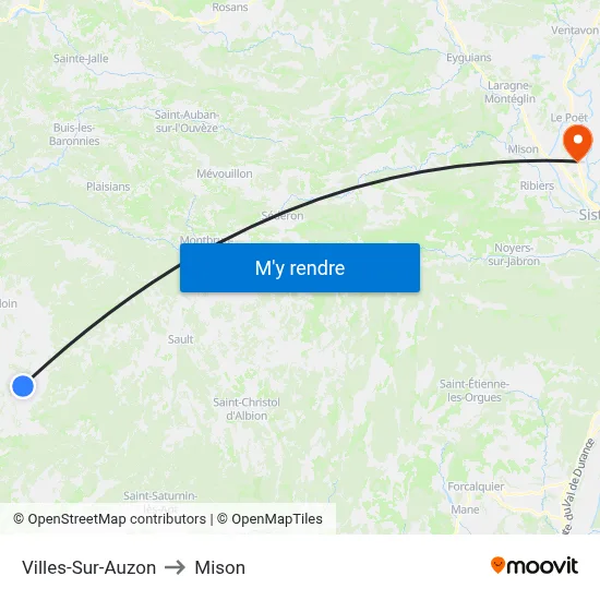 Villes-Sur-Auzon to Mison map