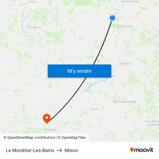 Le Monêtier-Les-Bains to Mison map