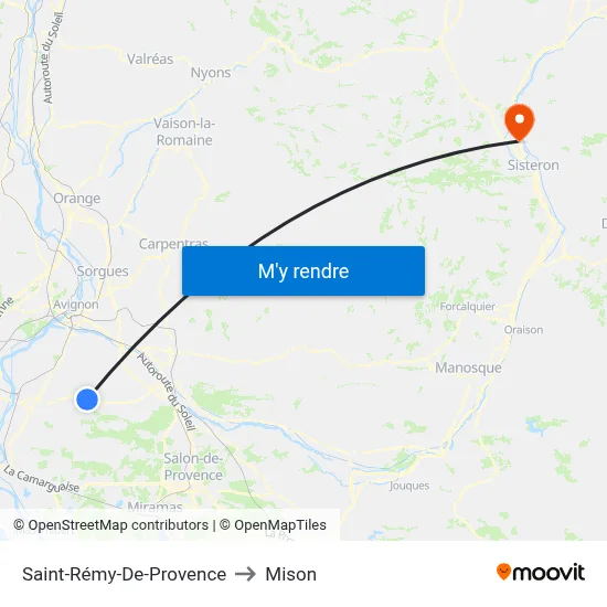 Saint-Rémy-De-Provence to Mison map