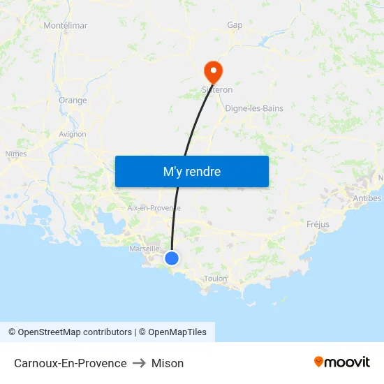 Carnoux-En-Provence to Mison map