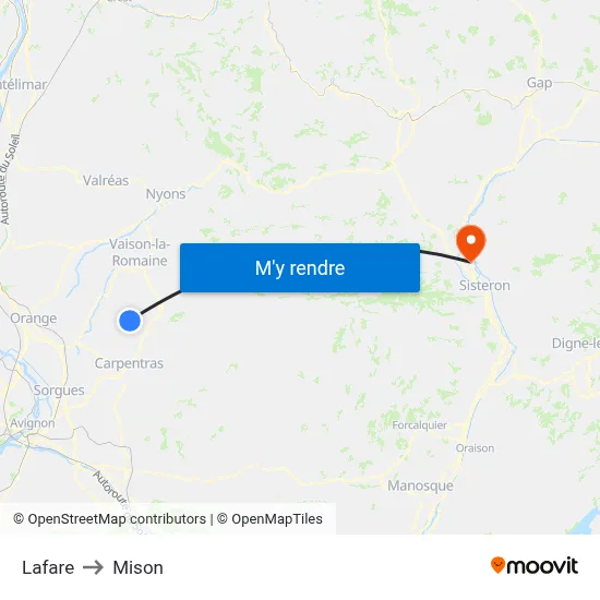 Lafare to Mison map