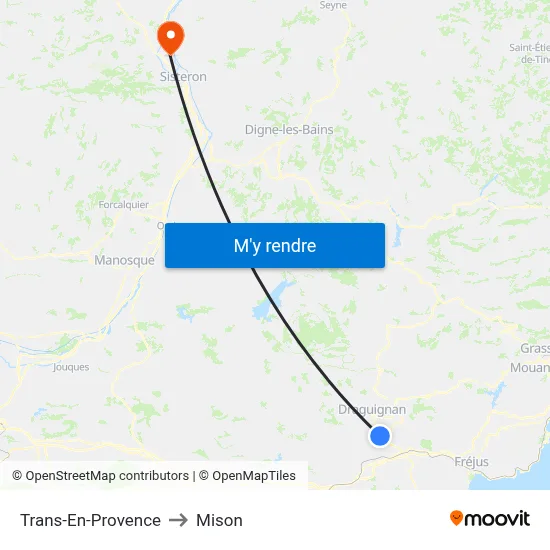 Trans-En-Provence to Mison map