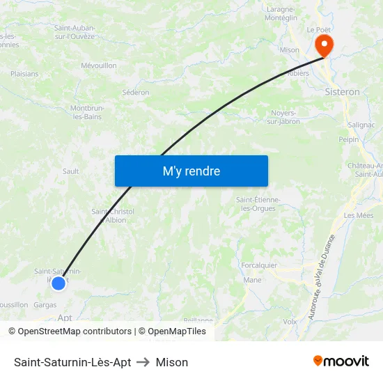 Saint-Saturnin-Lès-Apt to Mison map