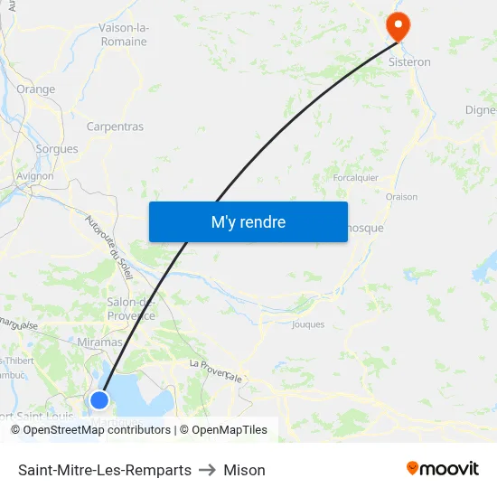 Saint-Mitre-Les-Remparts to Mison map