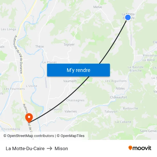 La Motte-Du-Caire to Mison map