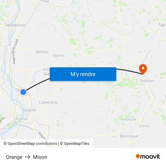 Orange to Mison map