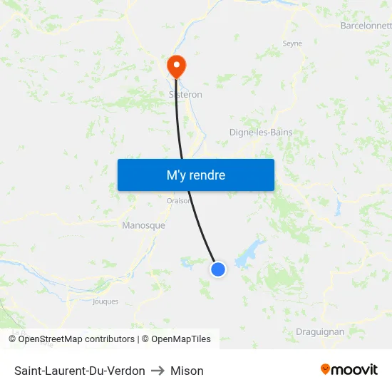 Saint-Laurent-Du-Verdon to Mison map
