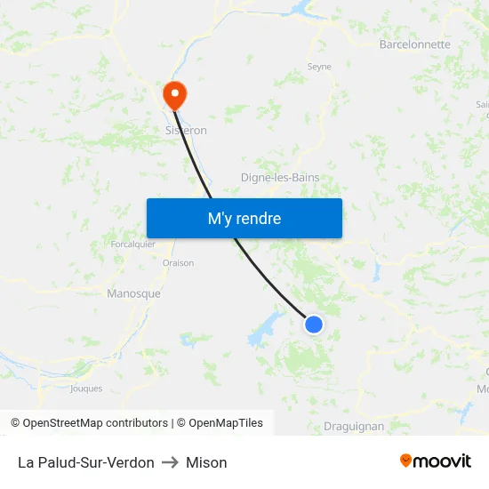 La Palud-Sur-Verdon to Mison map