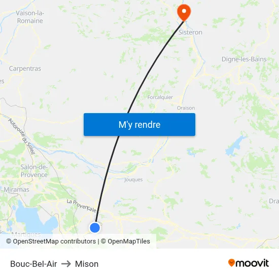 Bouc-Bel-Air to Mison map