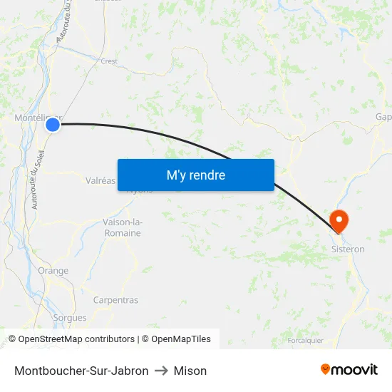 Montboucher-Sur-Jabron to Mison map