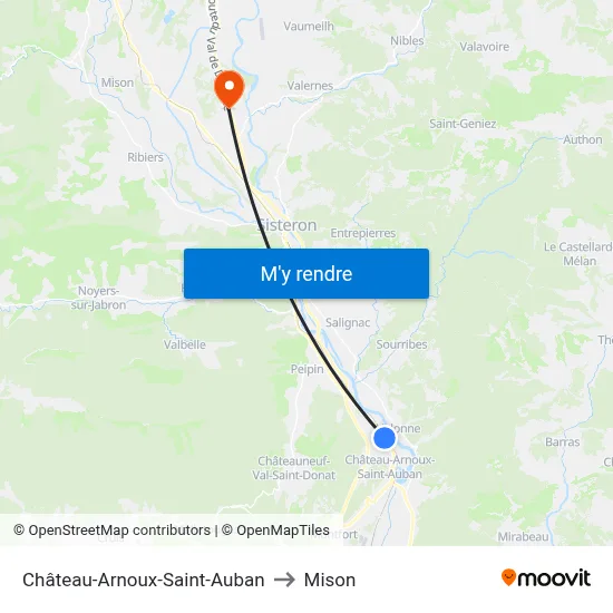 Château-Arnoux-Saint-Auban to Mison map
