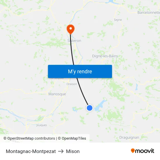 Montagnac-Montpezat to Mison map