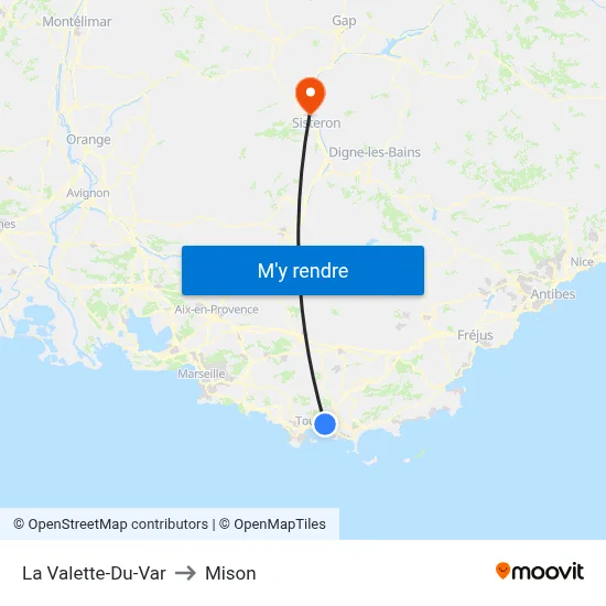La Valette-Du-Var to Mison map