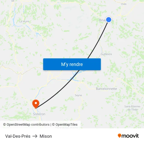 Val-Des-Prés to Mison map