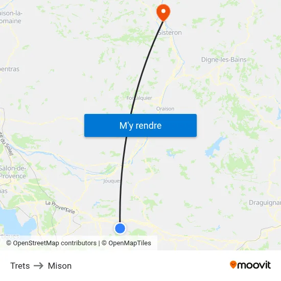 Trets to Mison map