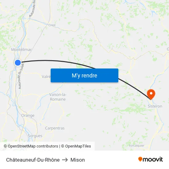 Châteauneuf-Du-Rhône to Mison map