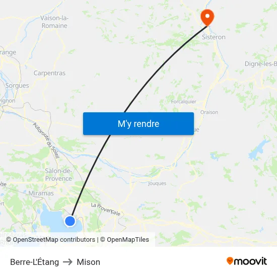 Berre-L'Étang to Mison map