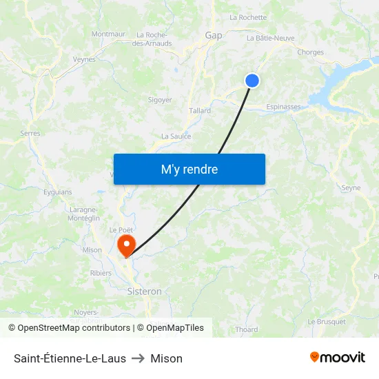 Saint-Étienne-Le-Laus to Mison map