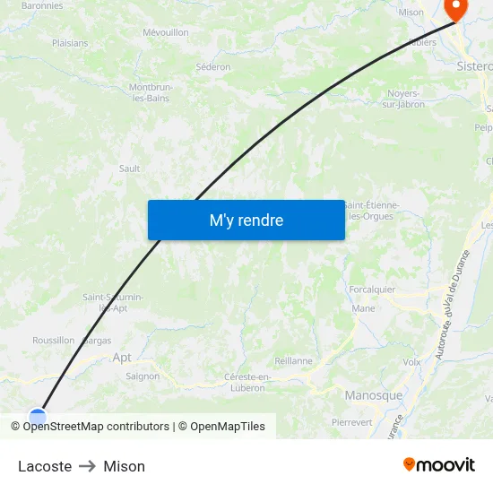 Lacoste to Mison map
