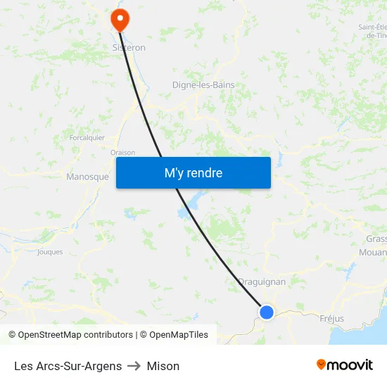 Les Arcs-Sur-Argens to Mison map