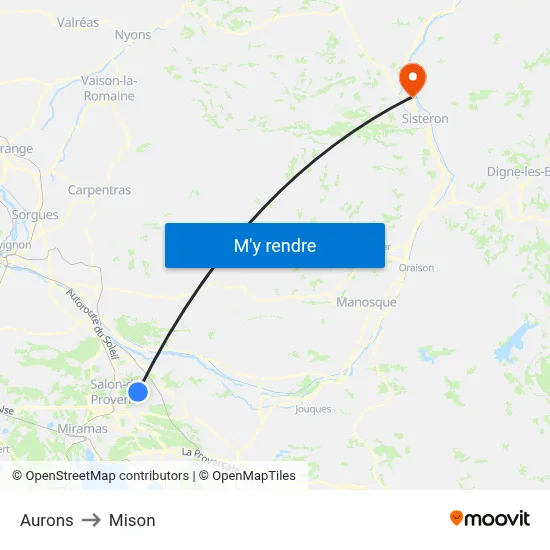 Aurons to Mison map
