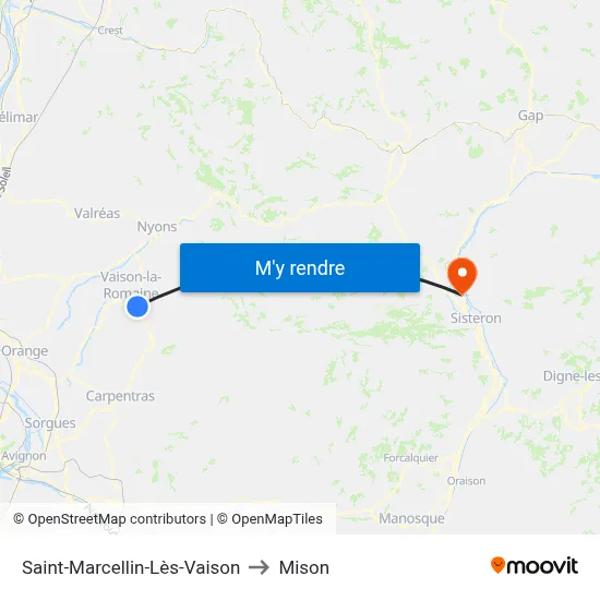 Saint-Marcellin-Lès-Vaison to Mison map