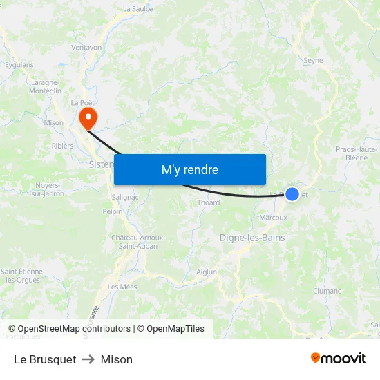 Le Brusquet to Mison map