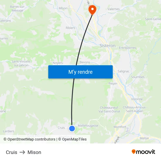 Cruis to Mison map