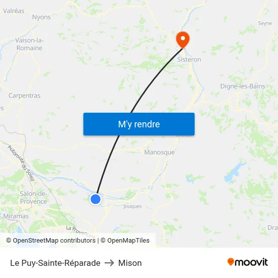 Le Puy-Sainte-Réparade to Mison map