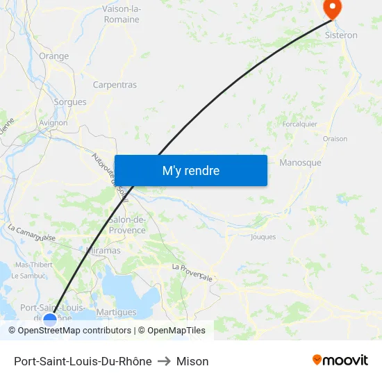 Port-Saint-Louis-Du-Rhône to Mison map