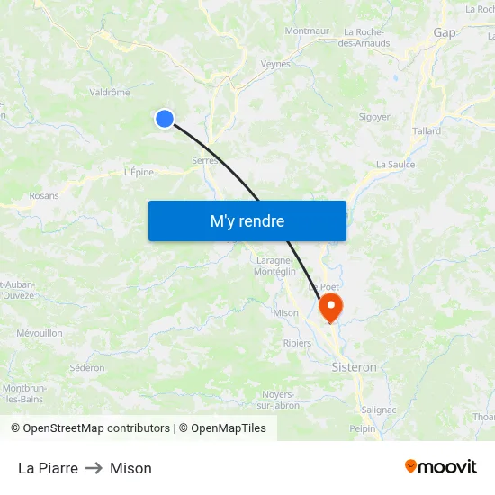 La Piarre to Mison map
