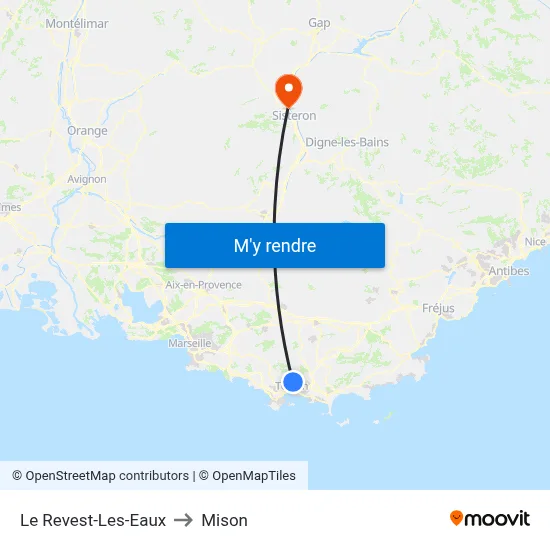 Le Revest-Les-Eaux to Mison map