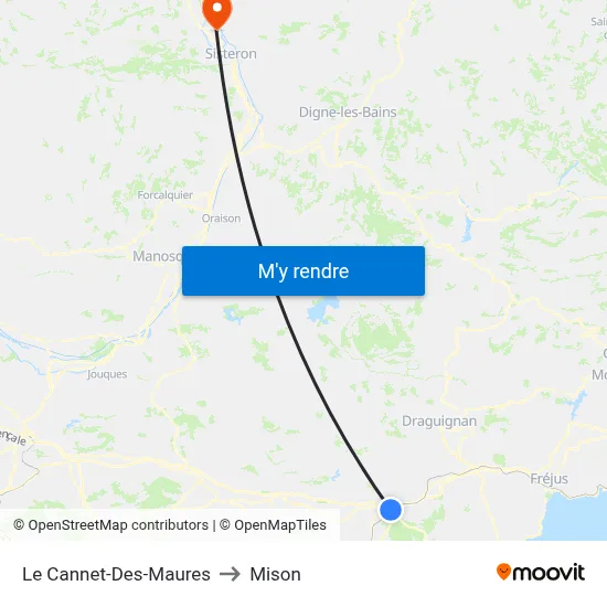 Le Cannet-Des-Maures to Mison map