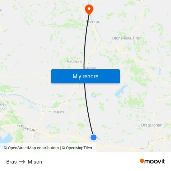 Bras to Mison map