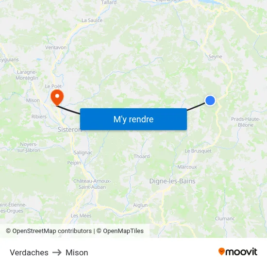 Verdaches to Mison map