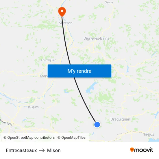 Entrecasteaux to Mison map