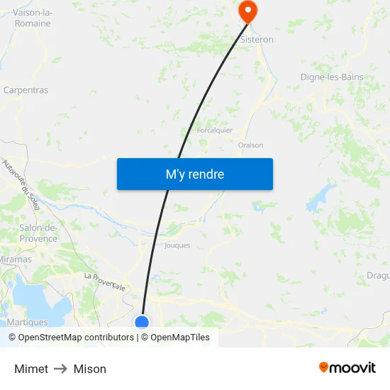 Mimet to Mison map