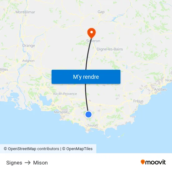 Signes to Mison map