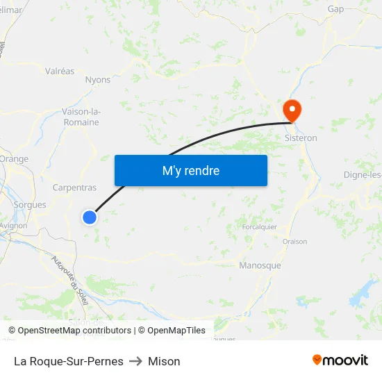 La Roque-Sur-Pernes to Mison map