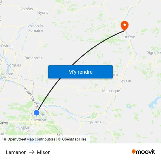 Lamanon to Mison map