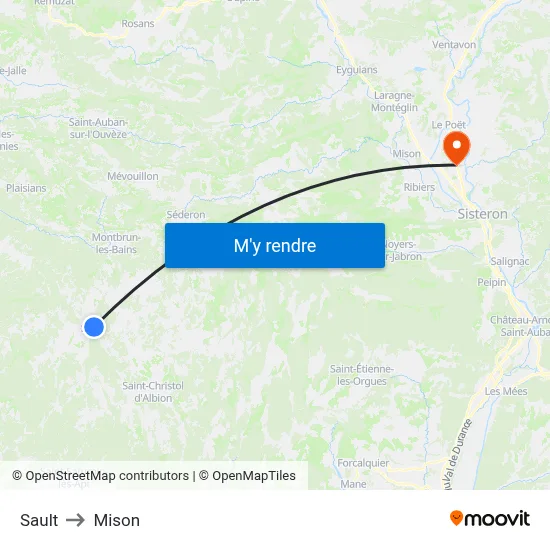Sault to Mison map