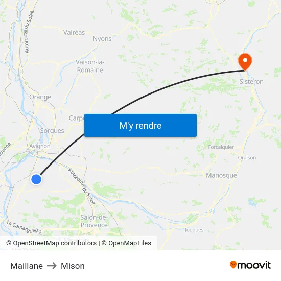 Maillane to Mison map