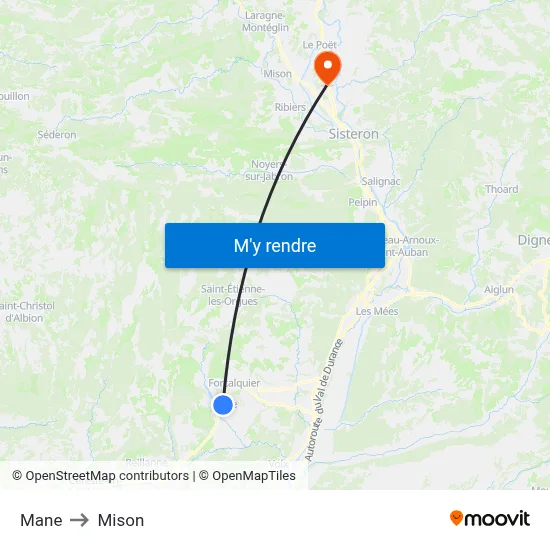 Mane to Mison map