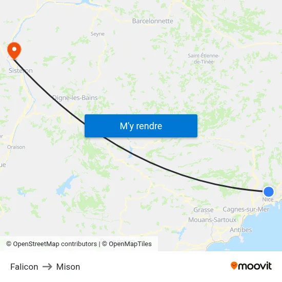 Falicon to Mison map