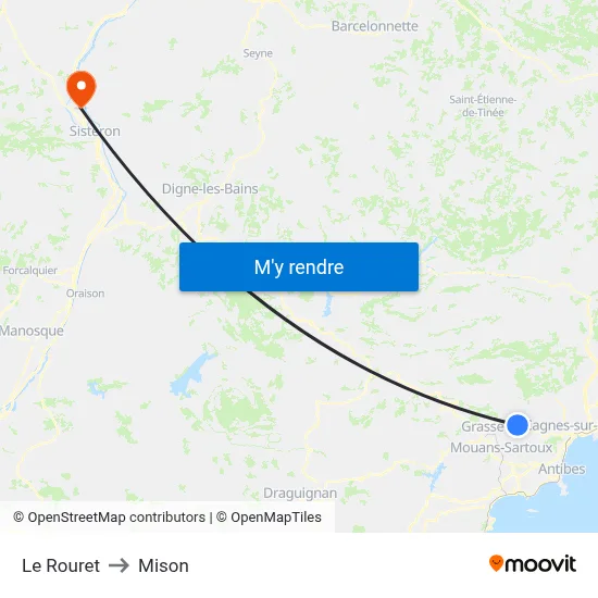 Le Rouret to Mison map