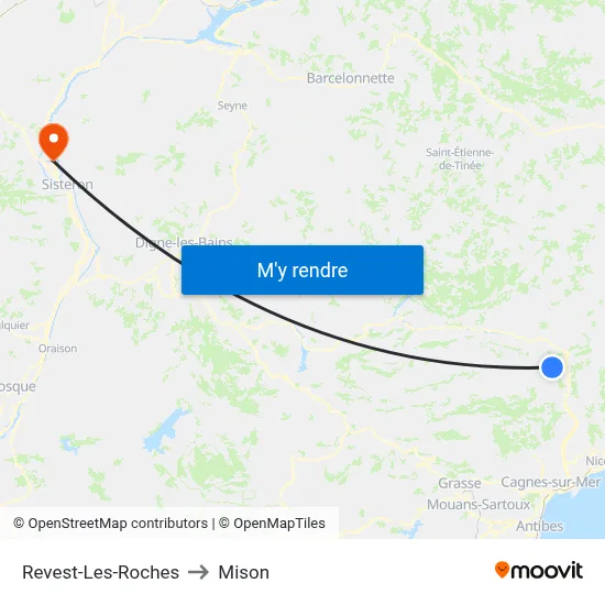 Revest-Les-Roches to Mison map