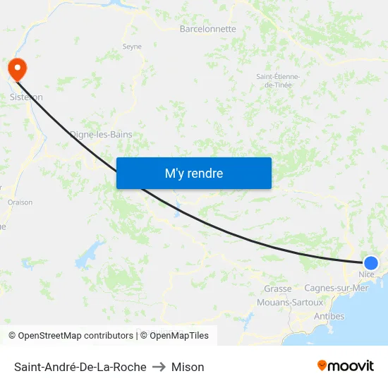 Saint-André-De-La-Roche to Mison map
