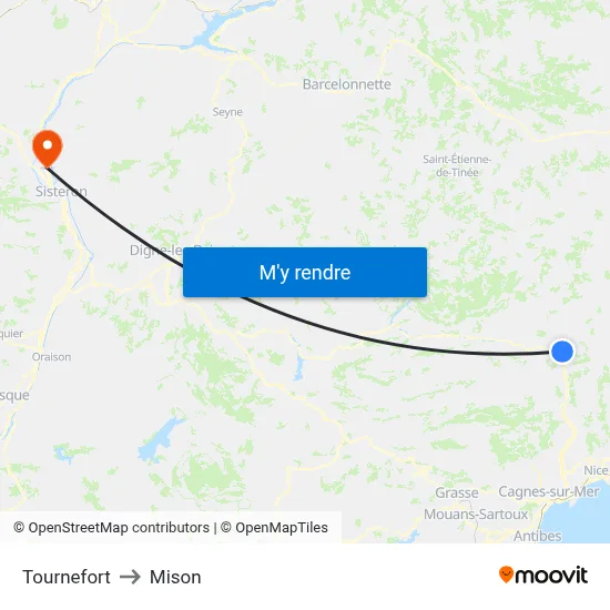 Tournefort to Mison map