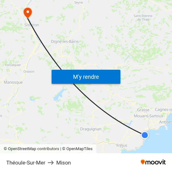 Théoule-Sur-Mer to Mison map