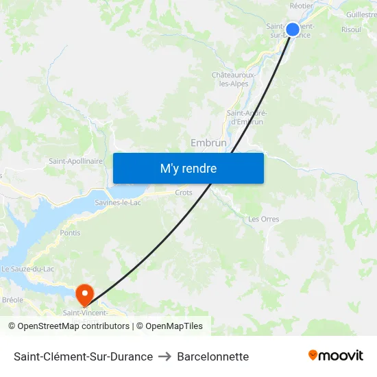 Saint-Clément-Sur-Durance to Barcelonnette map
